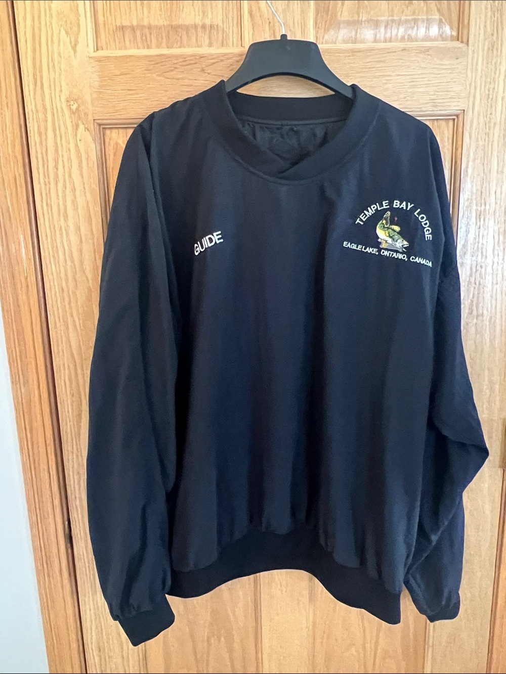 Black Windbreaker Pullover - Guide And Temple Bay Logos